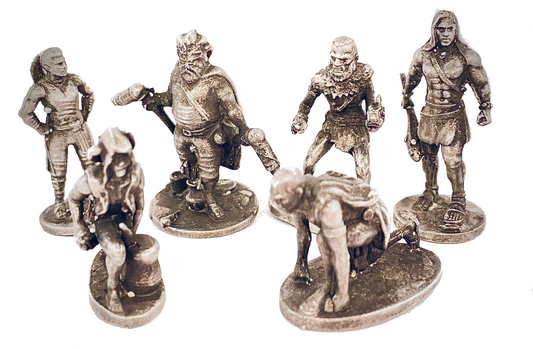 Blackened Antique - Set of 6 Pewter Adventurers'